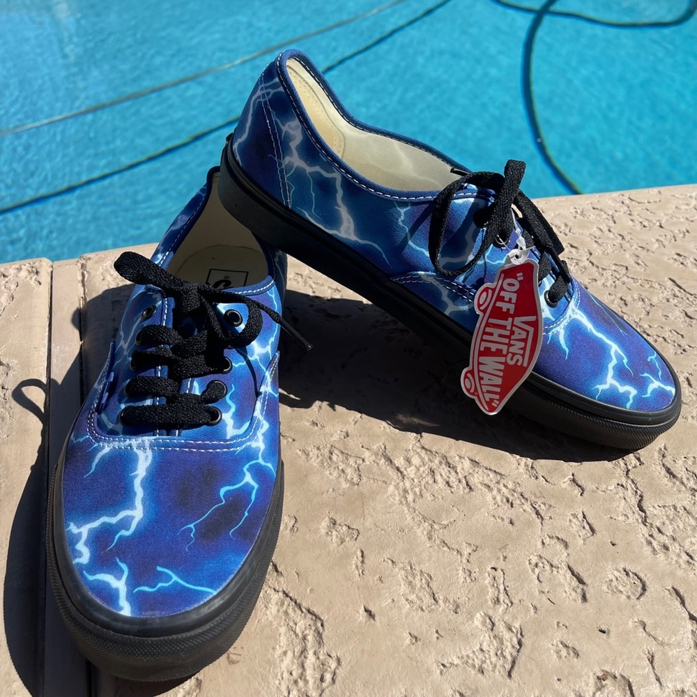Vans Authentic Lightning Blue & Black Skate Shoes unisex new no box - Picture 2 of 9